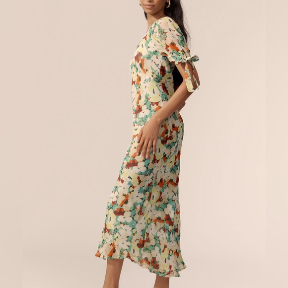 Short sleeve V neck slip midi dress - Picture 2 of 12